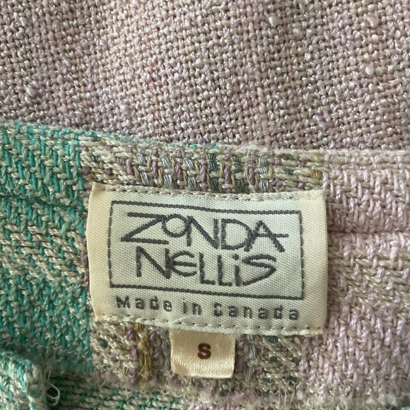 Vtg 90's  3 piece set  ZONDA NELLIS   Shell Top script Blouse S - Picture 9 of 11